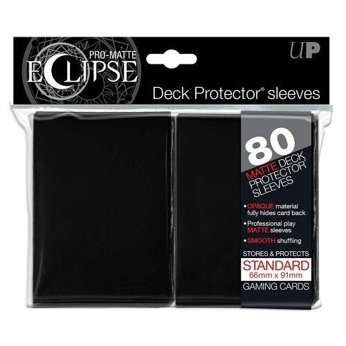 Ultra Pro ECLIPSE PRO-Matte Deck Protector - Standard Size Non-Glare Card Sleeves - 80 Count - BLACK