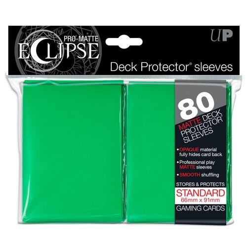 Ultra Pro ECLIPSE PRO-Matte Deck Protector - Standard Size Non-Glare Card Sleeves - 80 Count - GREEN