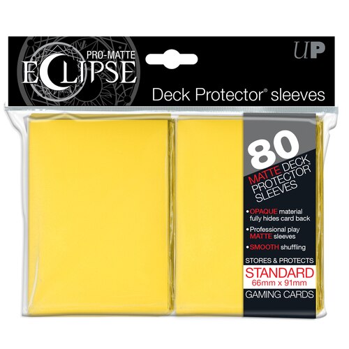 Ultra Pro ECLIPSE PRO-Matte Deck Protector - Standard Size Non-Glare Card Sleeves - 80 Count - YELLOW