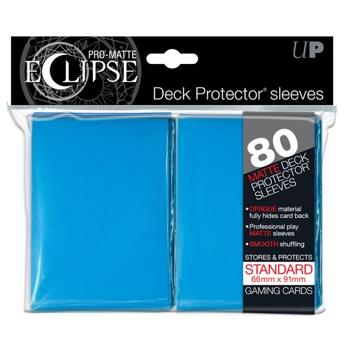 Ultra Pro ECLIPSE PRO-Matte Deck Protector - Standard Size Non-Glare Card Sleeves - 80 Count - LIGHT BLUE