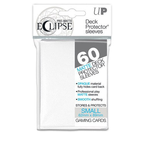 Ultra Pro ECLIPSE PRO-Matte Deck Protector - Small Size Non-Glare Card Sleeves - 80 Count - WHITE