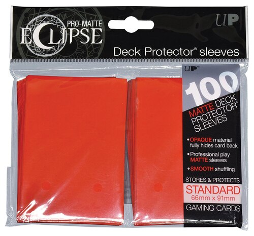 Ultra Pro ECLIPSE 2.0 PRO-Matte Deck Protector - Std Size Non-Glare Card Sleeves - 100 Count - APPLE RED