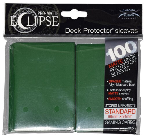 Ultra Pro ECLIPSE 2.0 PRO-Matte Deck Protector - Std Size Non-Glare Card Sleeves - 100 Count - FOREST GREEN