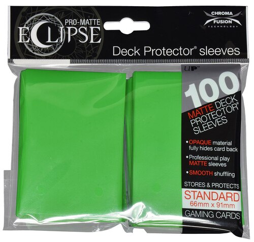 Ultra Pro ECLIPSE 2.0 PRO-Matte Deck Protector - Std Size Non-Glare Card Sleeves - 100 Count - LIME GREEN