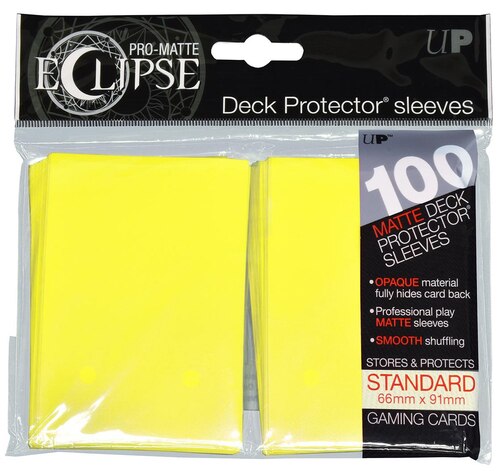 Ultra Pro ECLIPSE 2.0 PRO-Matte Deck Protector - Std Size Non-Glare Card Sleeves - 100 Count - LEMON YELLOW