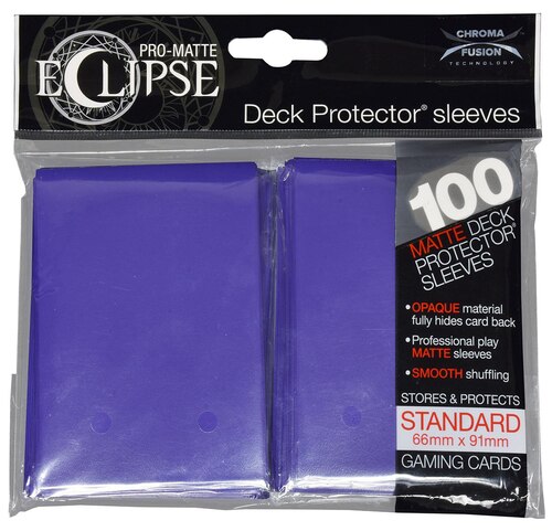 Ultra Pro ECLIPSE 2.0 PRO-Matte Deck Protector - Std Size Non-Glare Card Sleeves - 100 Count - ROYAL PURPLE