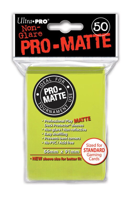 Ultra Pro PRO-MATTE Deck Protector - Standard Size Non-Glare Card Sleeves - 50 Count - BRIGHT YELLOW