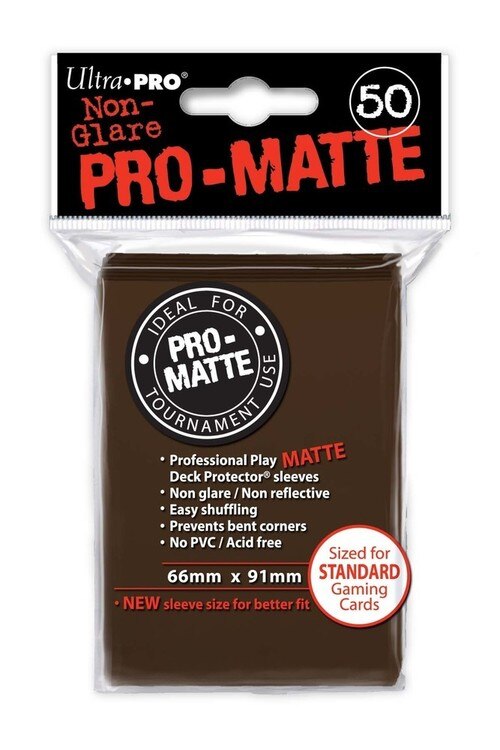 Ultra Pro PRO-MATTE Deck Protector - Standard Size Non-Glare Card Sleeves - 50 Count - BROWN