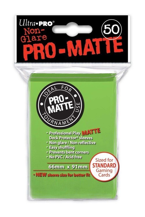 Ultra Pro PRO-MATTE Deck Protector - Standard Size Non-Glare Card Sleeves - 50 Count - LIME GREEN