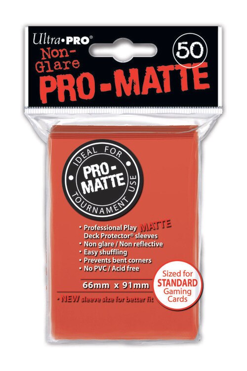 Ultra Pro PRO-MATTE Deck Protector - Standard Size Non-Glare Card Sleeves - 50 Count - PEACH