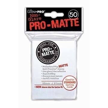 Ultra Pro PRO-MATTE Deck Protector - Standard Size Non-Glare Card Sleeves - 50 Count - WHITE