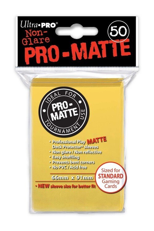 Ultra Pro PRO-MATTE Deck Protector - Standard Size Non-Glare Card Sleeves - 50 Count - YELLOW