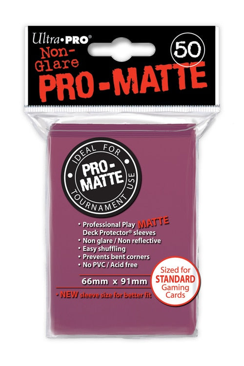 Ultra Pro PRO-MATTE Deck Protector - Standard Size Non-Glare Card Sleeves - 50 Count - BLACKBERRY