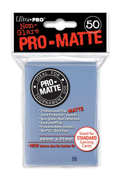 Ultra Pro PRO-MATTE Deck Protector - Standard Size Non-Glare Card Sleeves - 50 Count - CLEAR