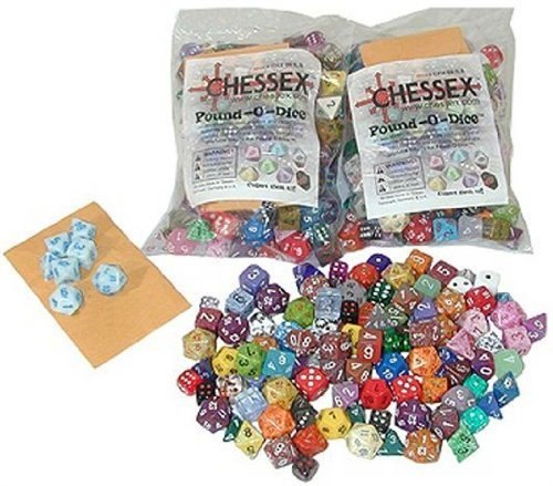 Chessex - Pound-O-Dice - Bulk (appx 100) Assorted Polyhedral Dice