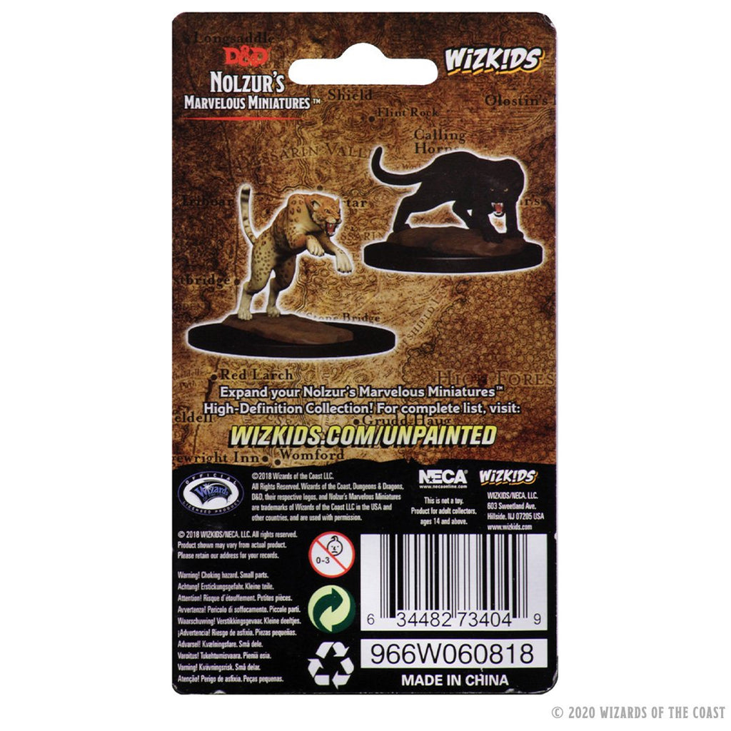 D&D: Nolzur's Marvelous Unpainted Miniatures - Panther & Leopard W6