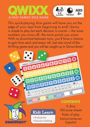 QWIXX  4th Edition - Fast Dice Game - GameWright Games