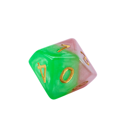 “Rose Dice” Halfsies Dice - Polyhedral 7-Dice Set
