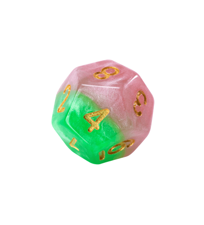 “Rose Dice” Halfsies Dice - Polyhedral 7-Dice Set