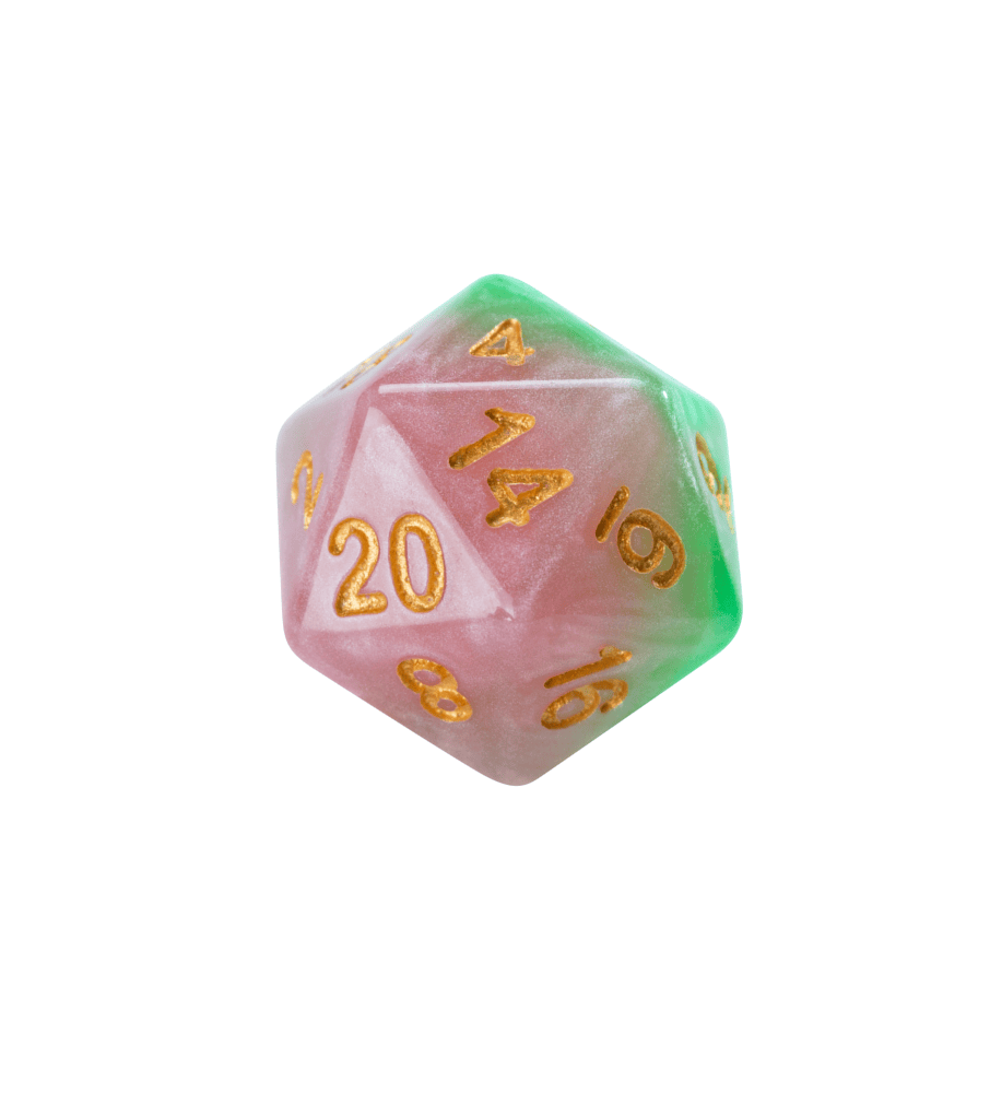“Rose Dice” Halfsies Dice - Polyhedral 7-Dice Set