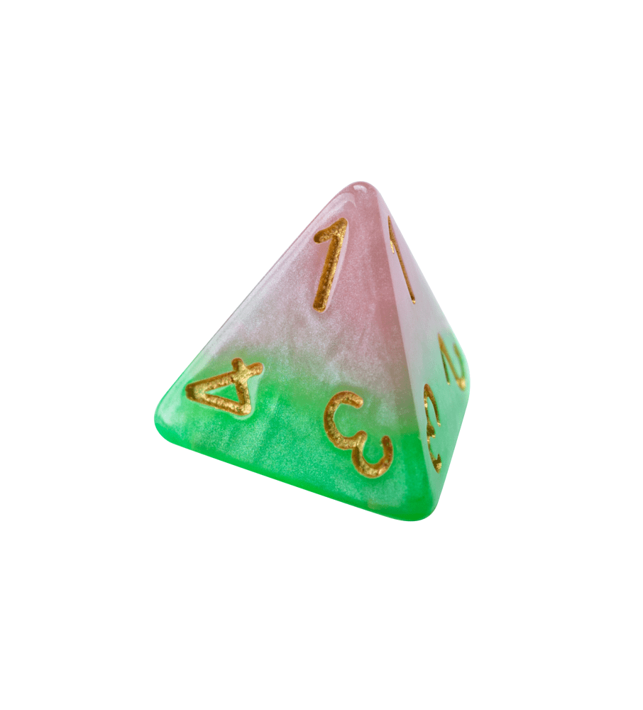 “Rose Dice” Halfsies Dice - Polyhedral 7-Dice Set