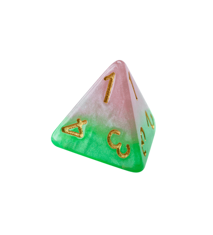 “Rose Dice” Halfsies Dice - Polyhedral 7-Dice Set