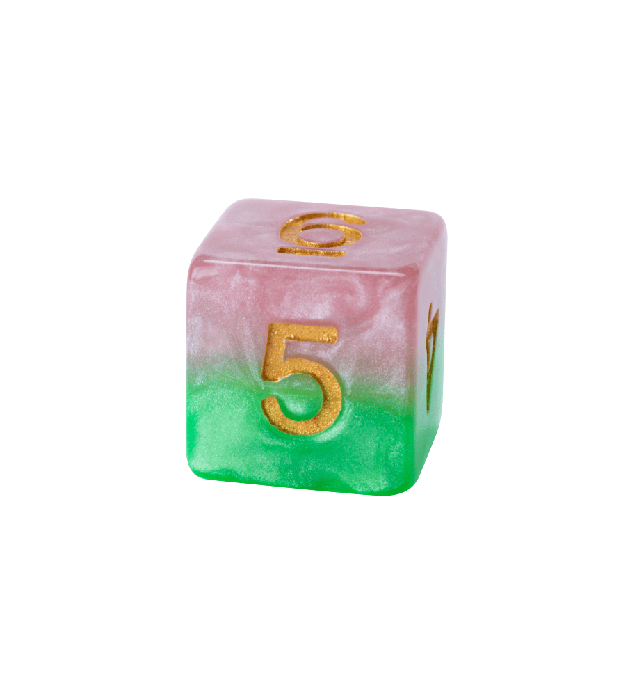 “Rose Dice” Halfsies Dice - Polyhedral 7-Dice Set