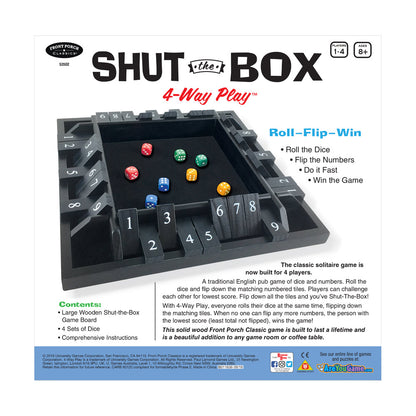 Shut The Box 4 Way Play - Domino & Dice Game - University Games