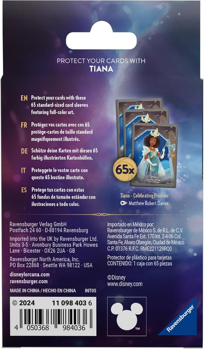 Disney's Lorcana - Shimmering Skies - Tiana - 65 Card Sleeves - Ravensburger