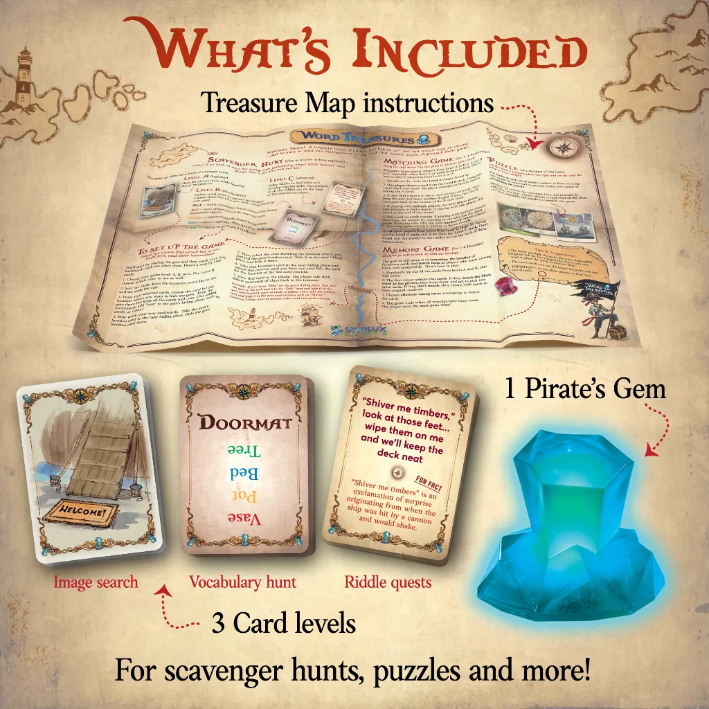 Word Treasures - Pirate Scavenger Hunt Games - Starlux Games